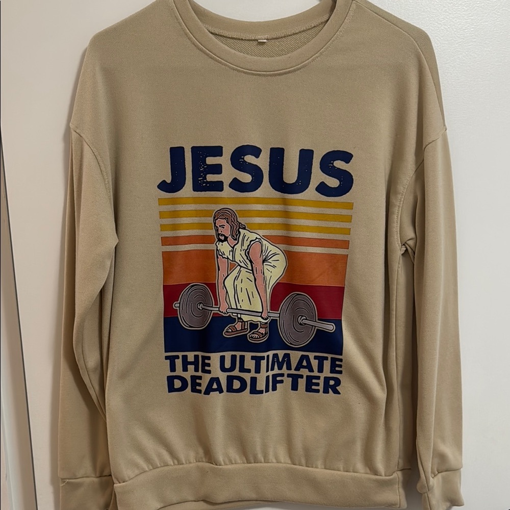 Beige Graphic Men's Sweater